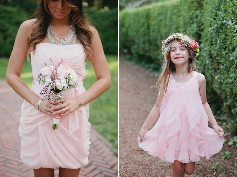 Baby pink ruffles! Bridesmaid + flower girl look!