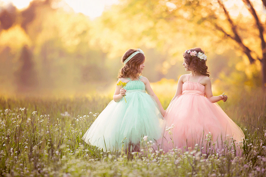 pastel colour flower girl dresses