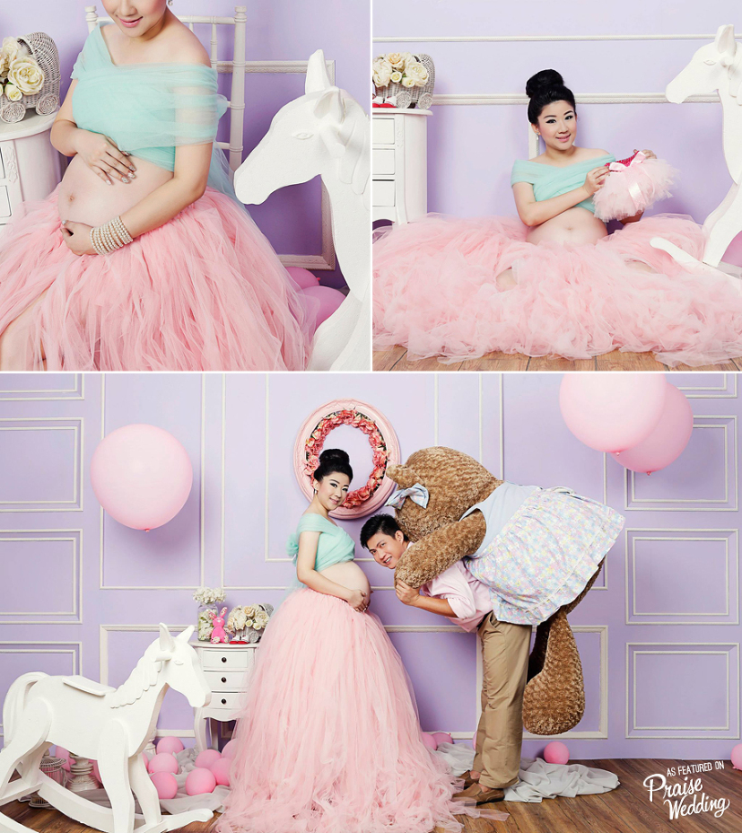 Adorable mint x pink tutu Maternity Look - Gender revealed!