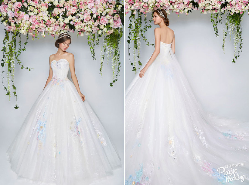 Attention pastel lovers! This lovely gown from Rico A Mona Bridal
