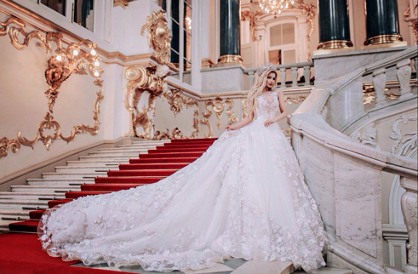This statement-making voluminous  ball gown from Malyarova Olga is absolutely gorgeous!
