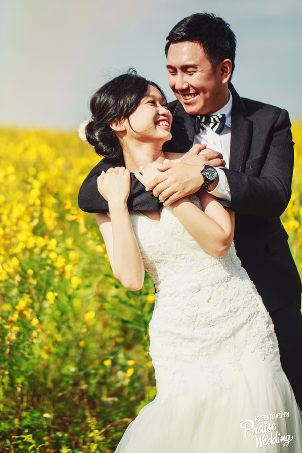 The sweetness of this garden-inspired wedding photo will majorly cheer you up! 