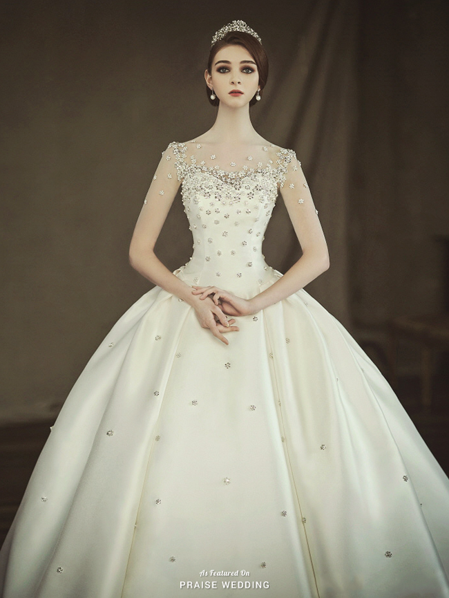 Timeless, elegant and imperial, this jeweled gown from Clara Wedding celebrates all that is beautiful!
