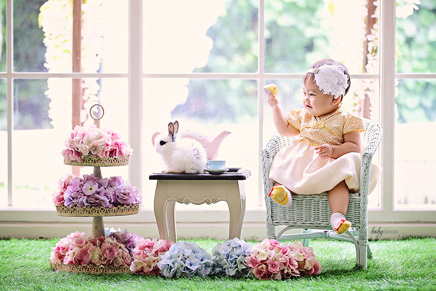 Adorable baby and pet session