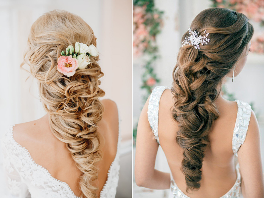 Beautiful twisted braids for brides with long hair