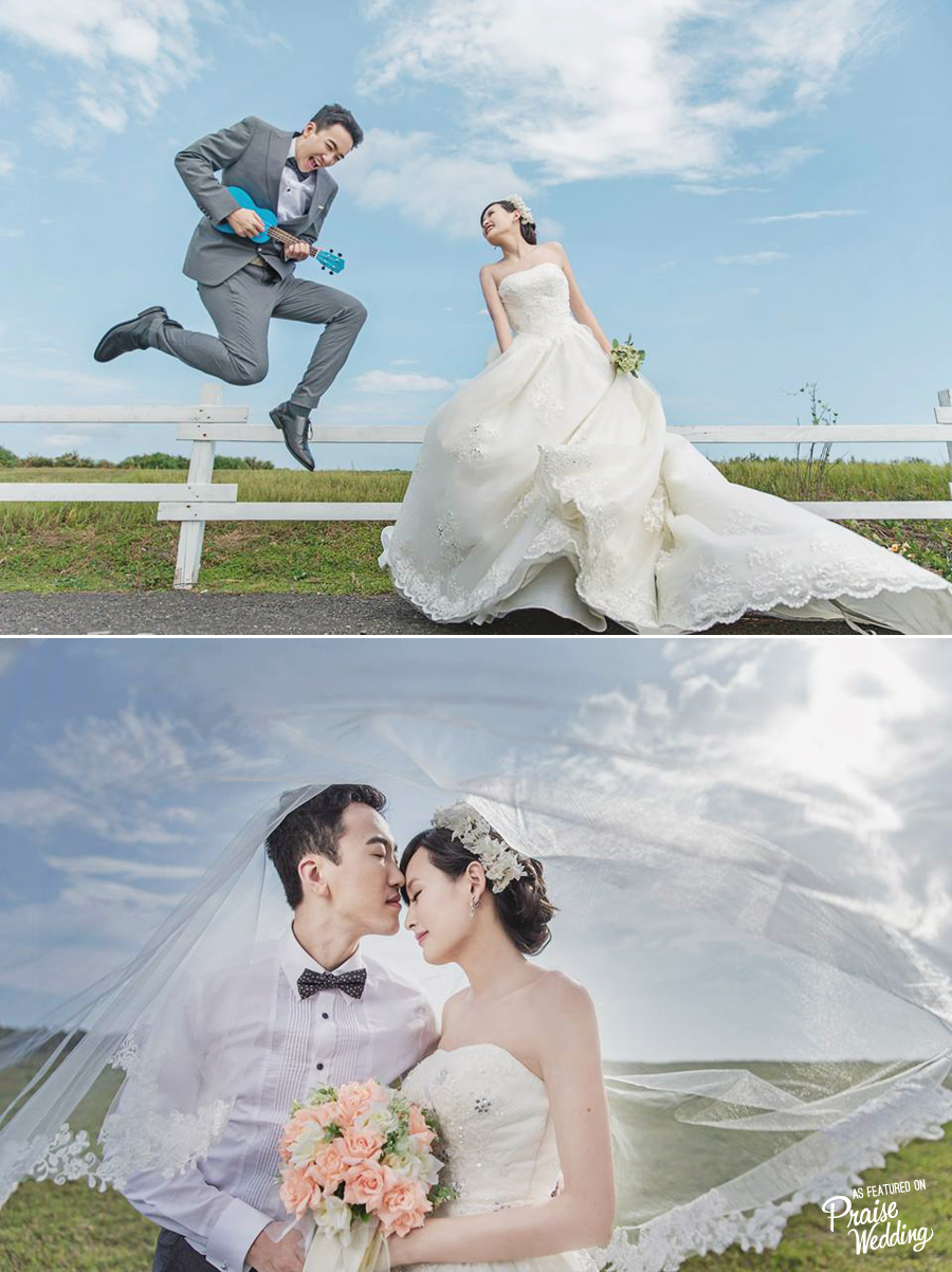 Joyful country-style wedding shoot