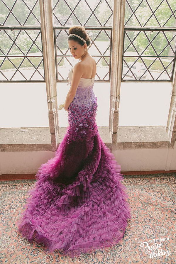 Unique purple layered dress