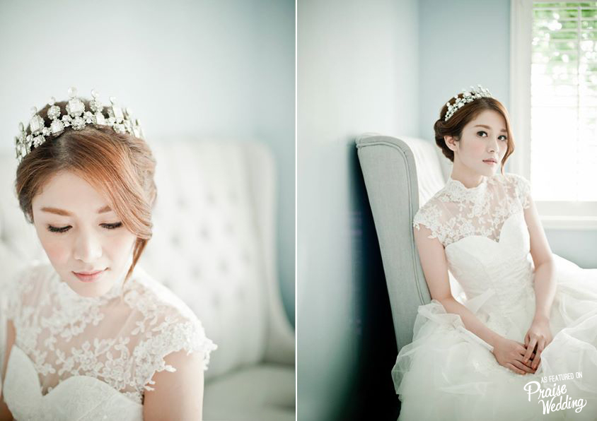 Elegant princess style chic bridal look