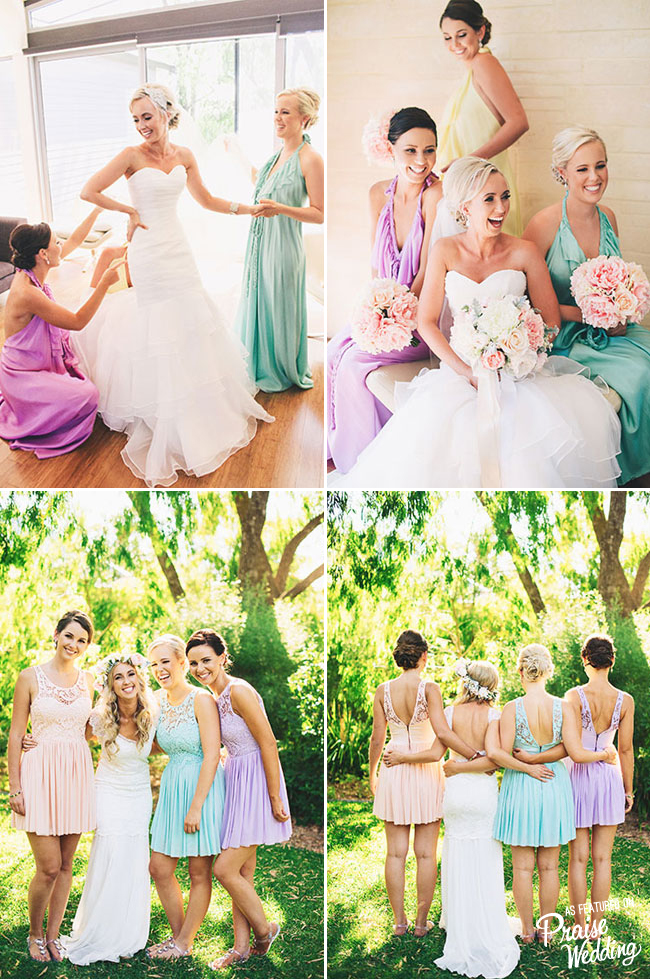 Beautiful mix of dress colors and styles!