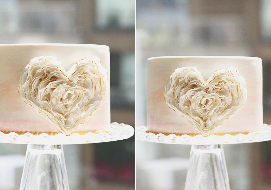 Made by love! Creative ruffle heart cake design