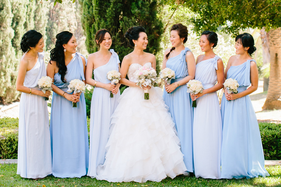 Baby blue off shoulder bridesmaid dresses