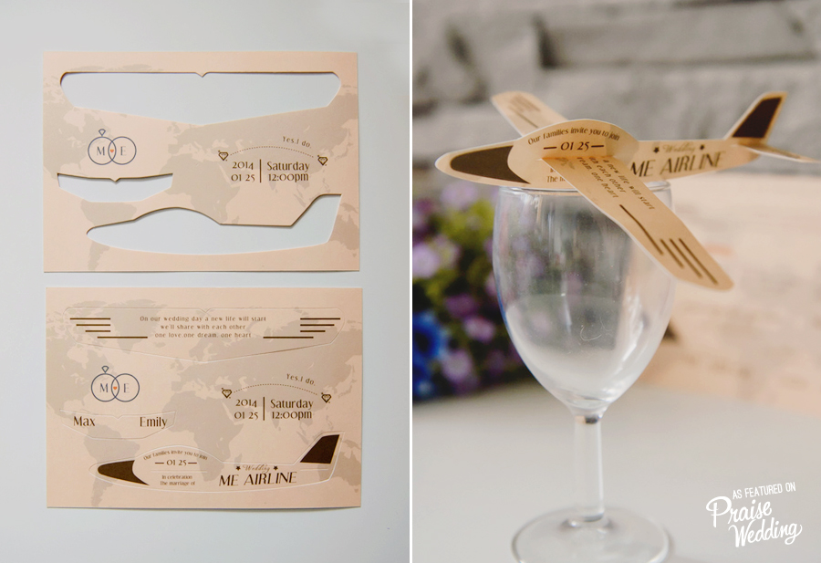 Creative destination airplane 3D invitation card