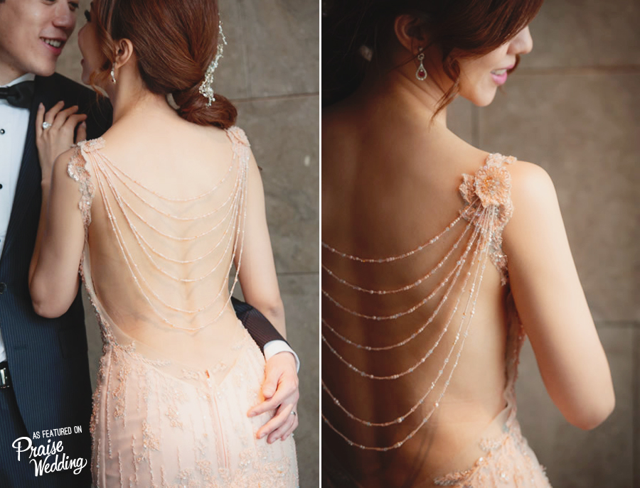 Elegant and stylish bridal back details