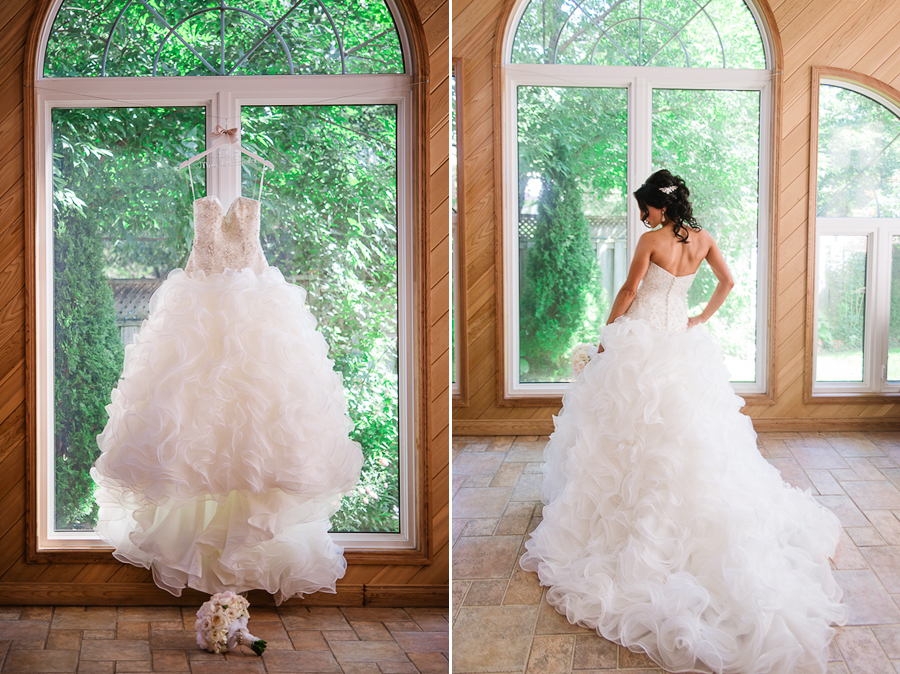 Beautiful bridal gown detail shot