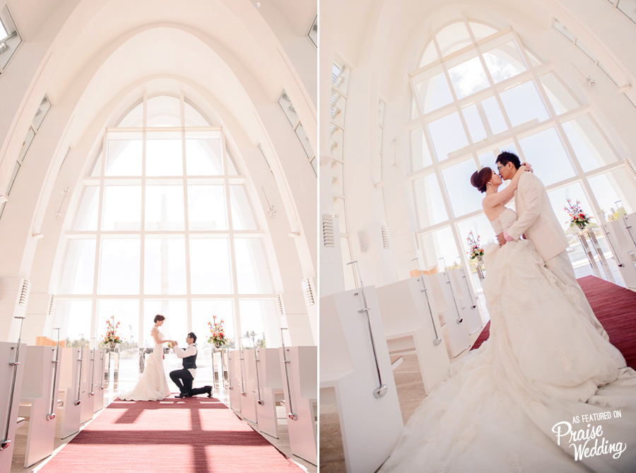 Beautiful Guam white chapel pre-wedding session