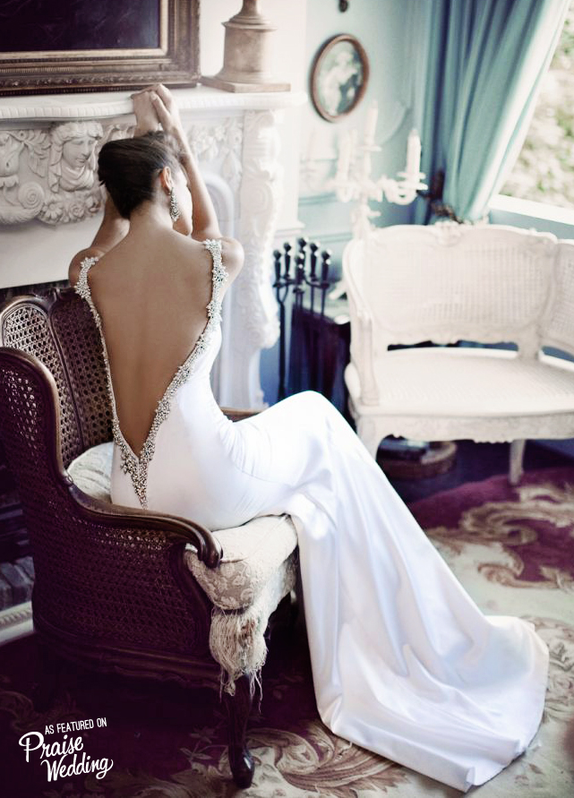 Berta Bridal backless gown with gorgeous details!