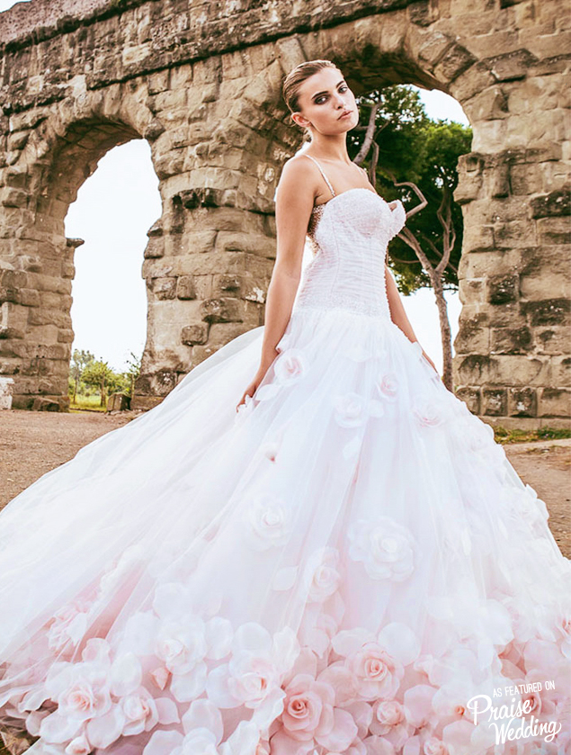 Alessandro Angelozzi gorgeous blooming rose pinkish gown!