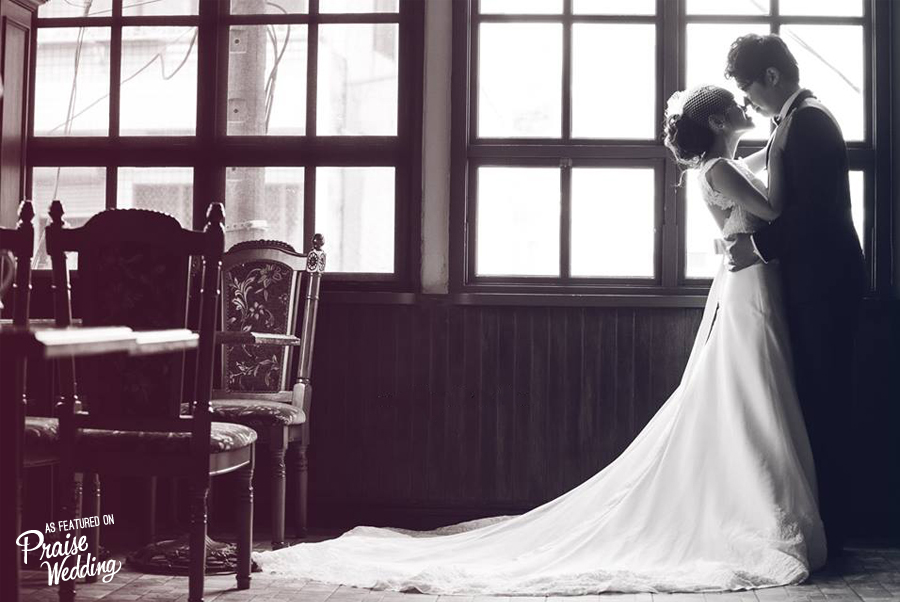 Love is timeless -  classic black & white wedding photo 
