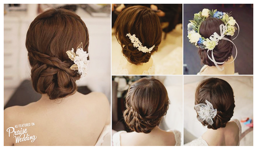 Add a touch of romance to your updo look - elegant Side-Swift bridal updos!