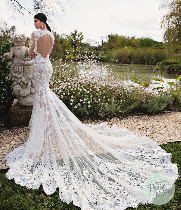 Berta 2015 lacey illusion wedding fashion-forward wedding dress