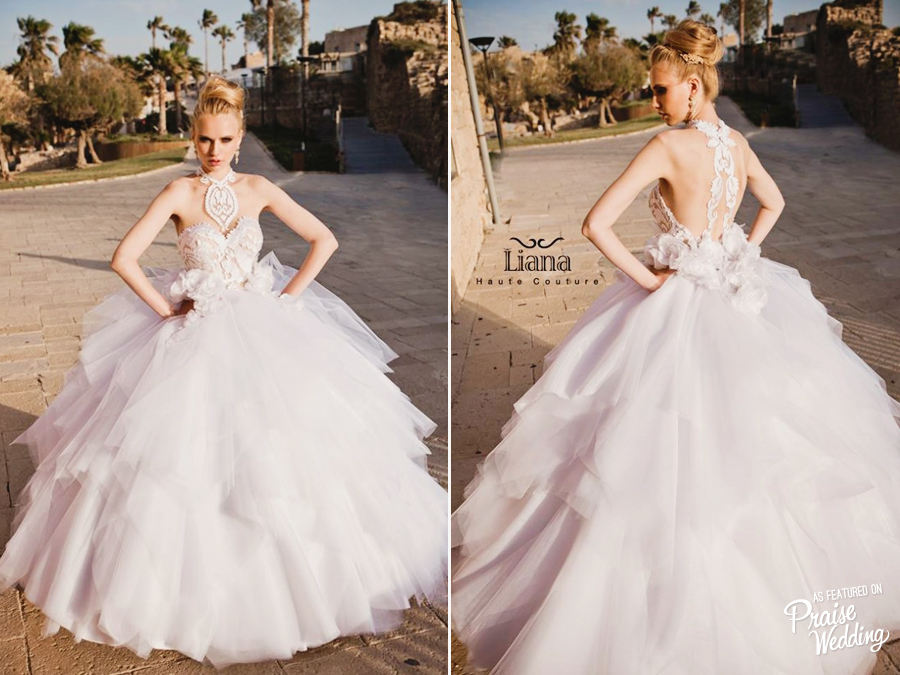 This Liana Haute gown is everything but ordinary! We love the modern mix romance style!