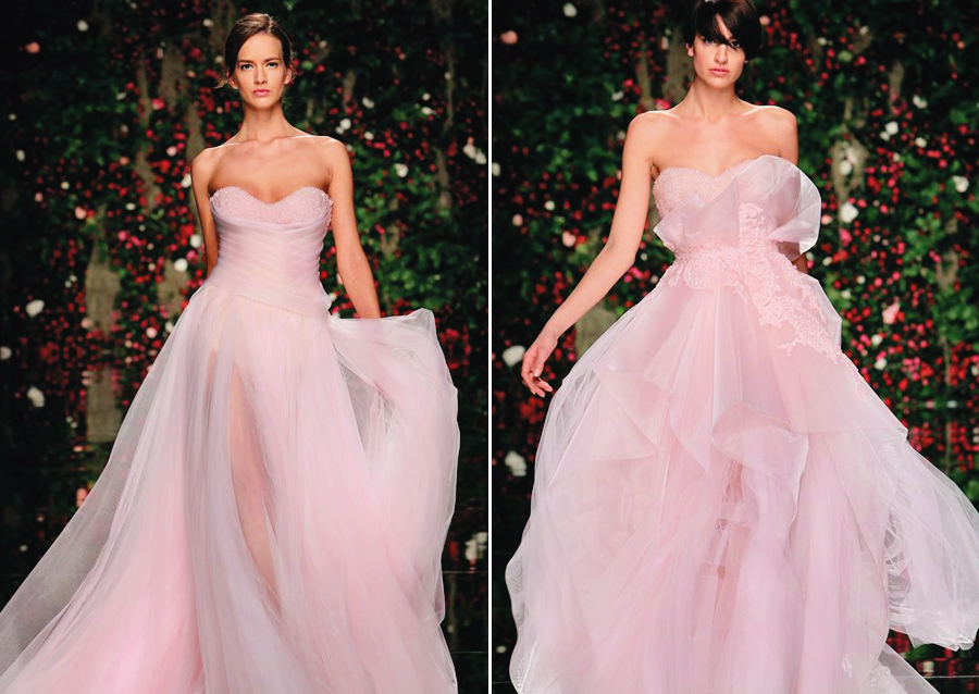 Abed Mahfouz fashion-forward pink wedding gowns!