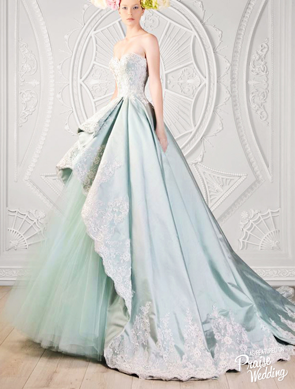 Gorgeous ice blue gown with a touch of lace by Rami Kadi!