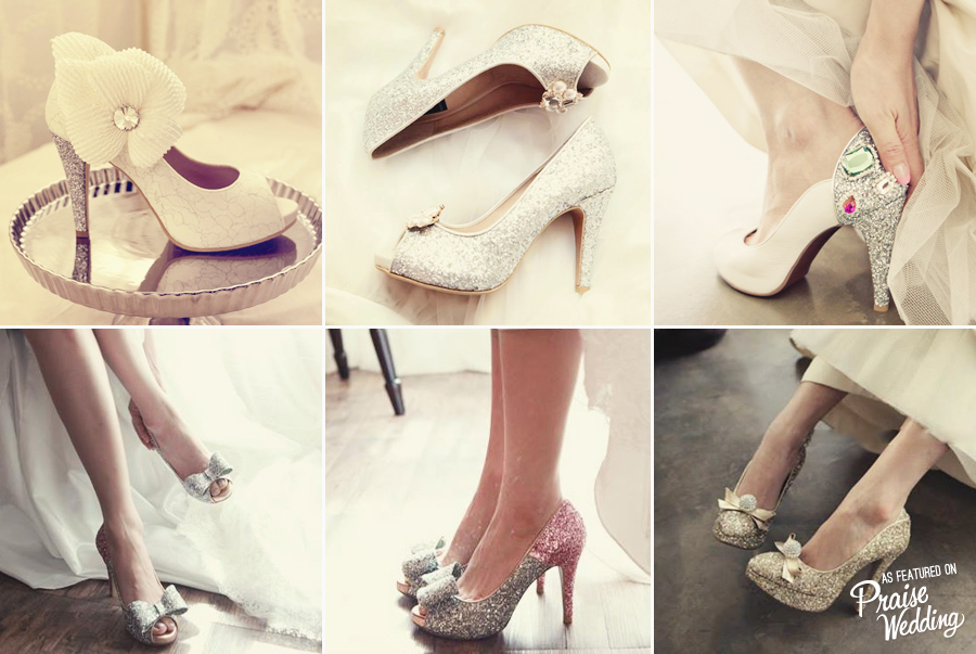 Bridal shoes with pretty glitters - Girls can never have enough glitter!