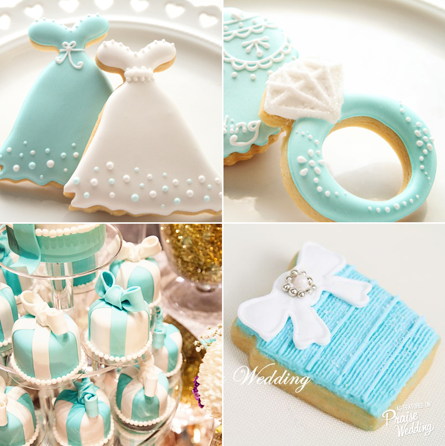Super adorable Tiffany Blue wedding treats!