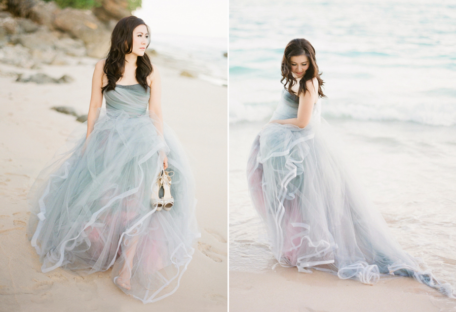This Oscar de la Renta dreamy blue gown is perfect for a beach wedding!