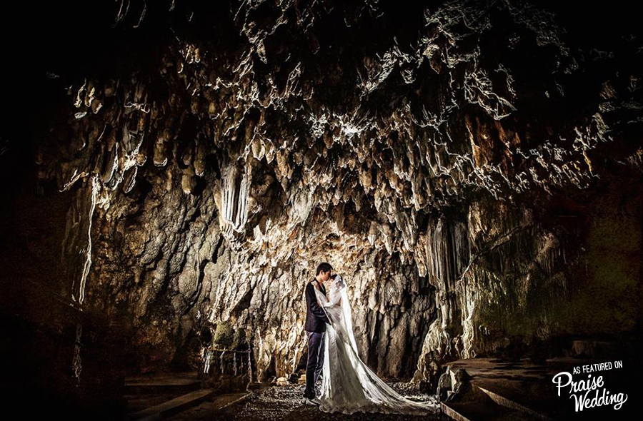 Spectacular stalactite pre-wedding session - This totally look like a movie scene!
