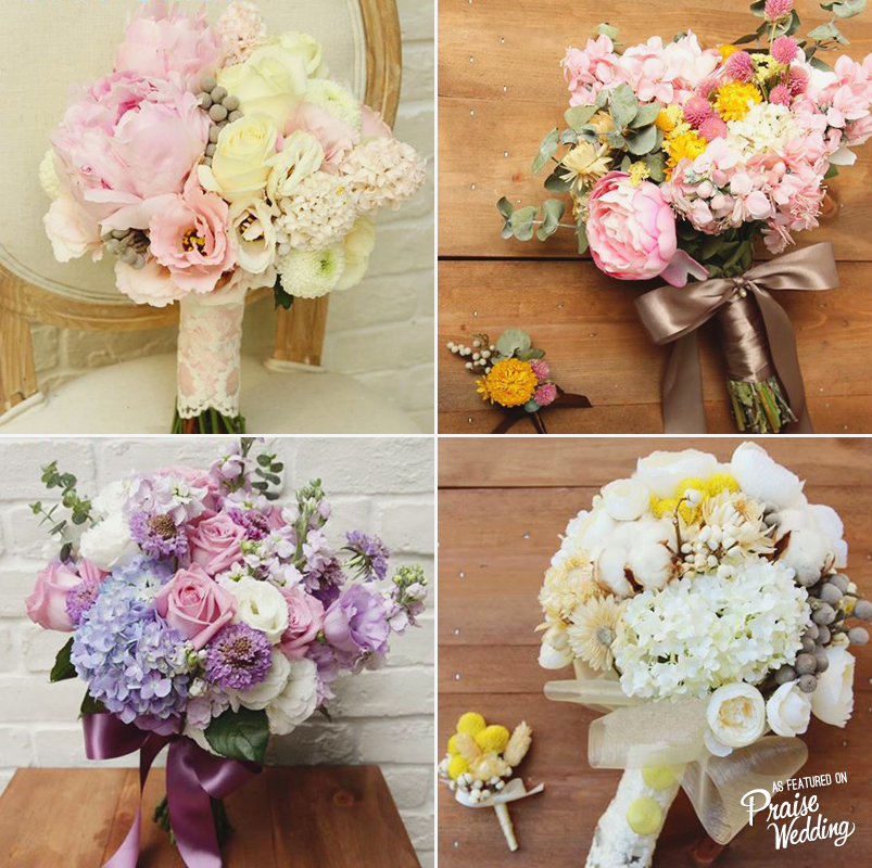 Bridal bouquet for 4 seasons: Spring, Summer, Fall, and Winter - Your Fave?