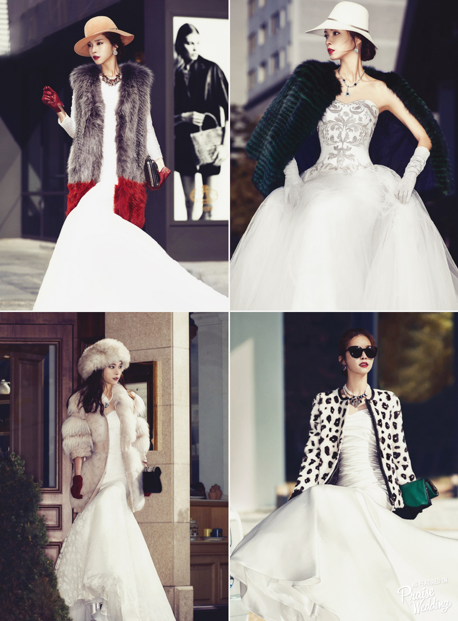 Swooning over these seriously stylish, fashion-forward winter bridal looks! 