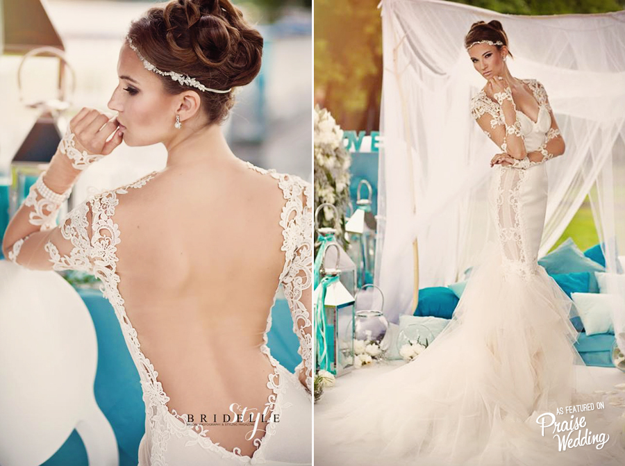 This chic Galia Lahav gown is taking our breath away!