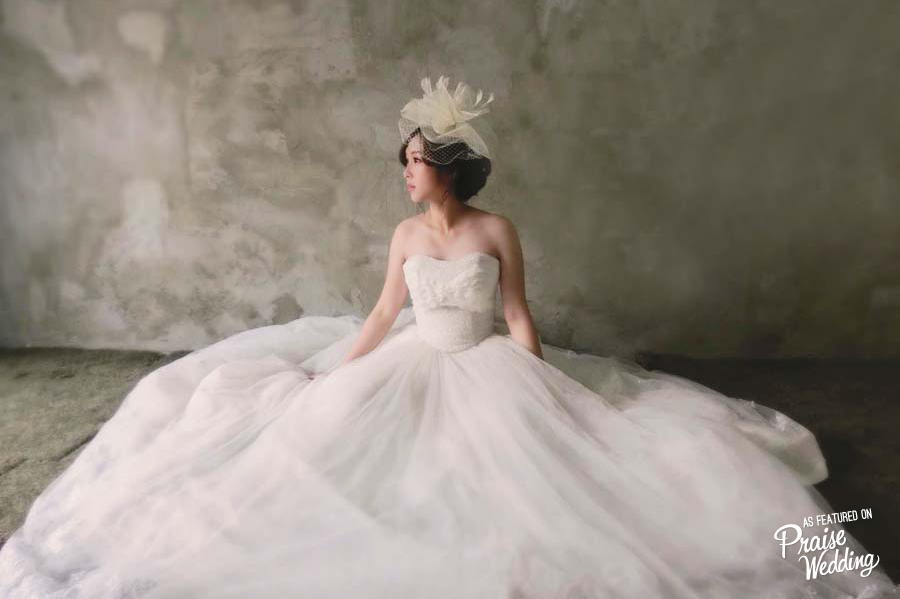 Elegant and clean princess bridal look