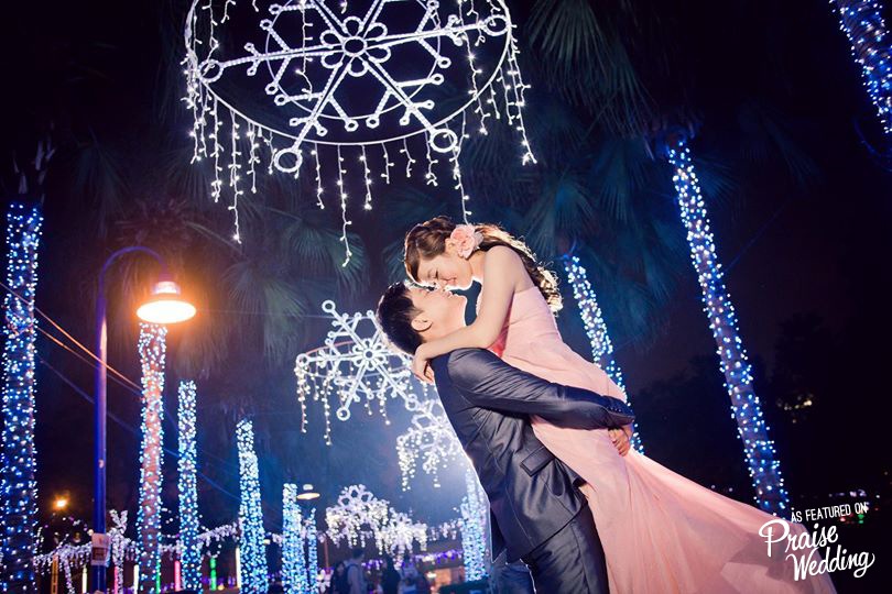 This magical winter wonderland lighting is like a fairytale-come-true!