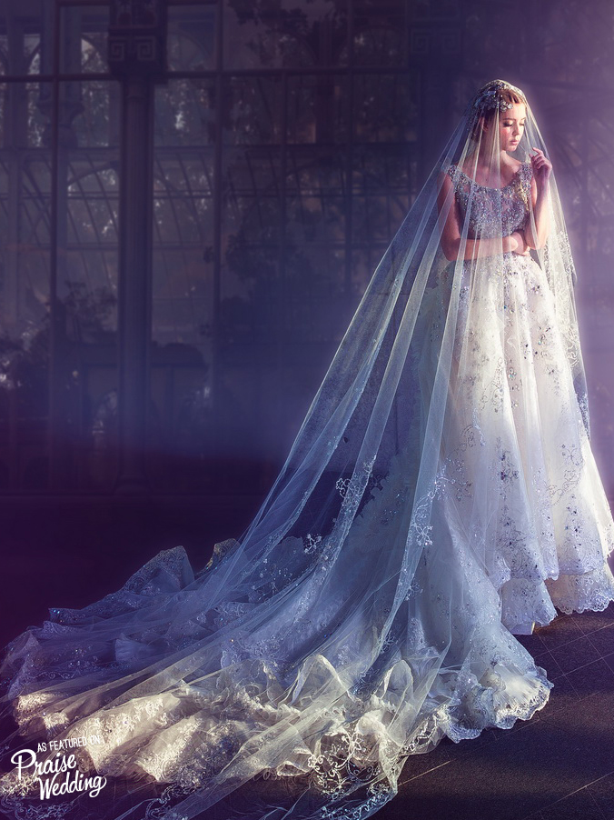 Drooling over this classic crystal-inspired wedding gown!