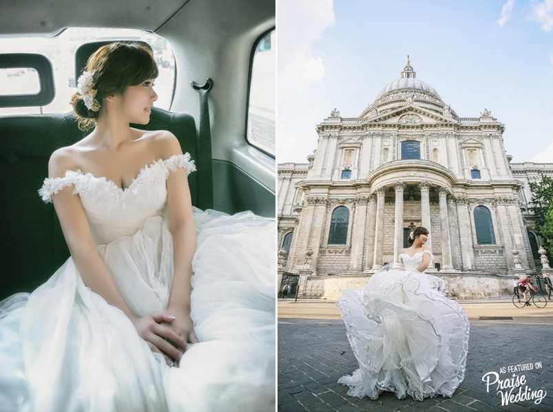 We are so in love with this Bride's beautiful off-shoulder princessy look!