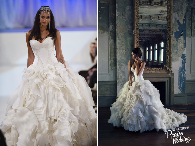 How can you say no to ruffles? So obsessed with this Connie Simonetti bridal gown!