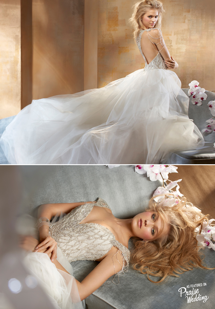 This Alvina Valenta 2015 bridal gown is light, airy, romantic and elegant all in one!