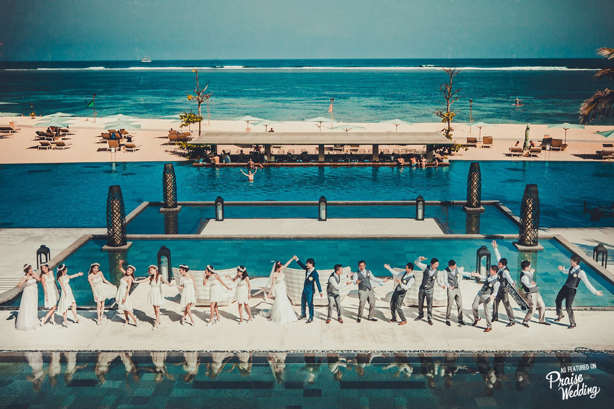 We are wishing we were sitting by the ocean after looking at this beautiful destination wedding photo!