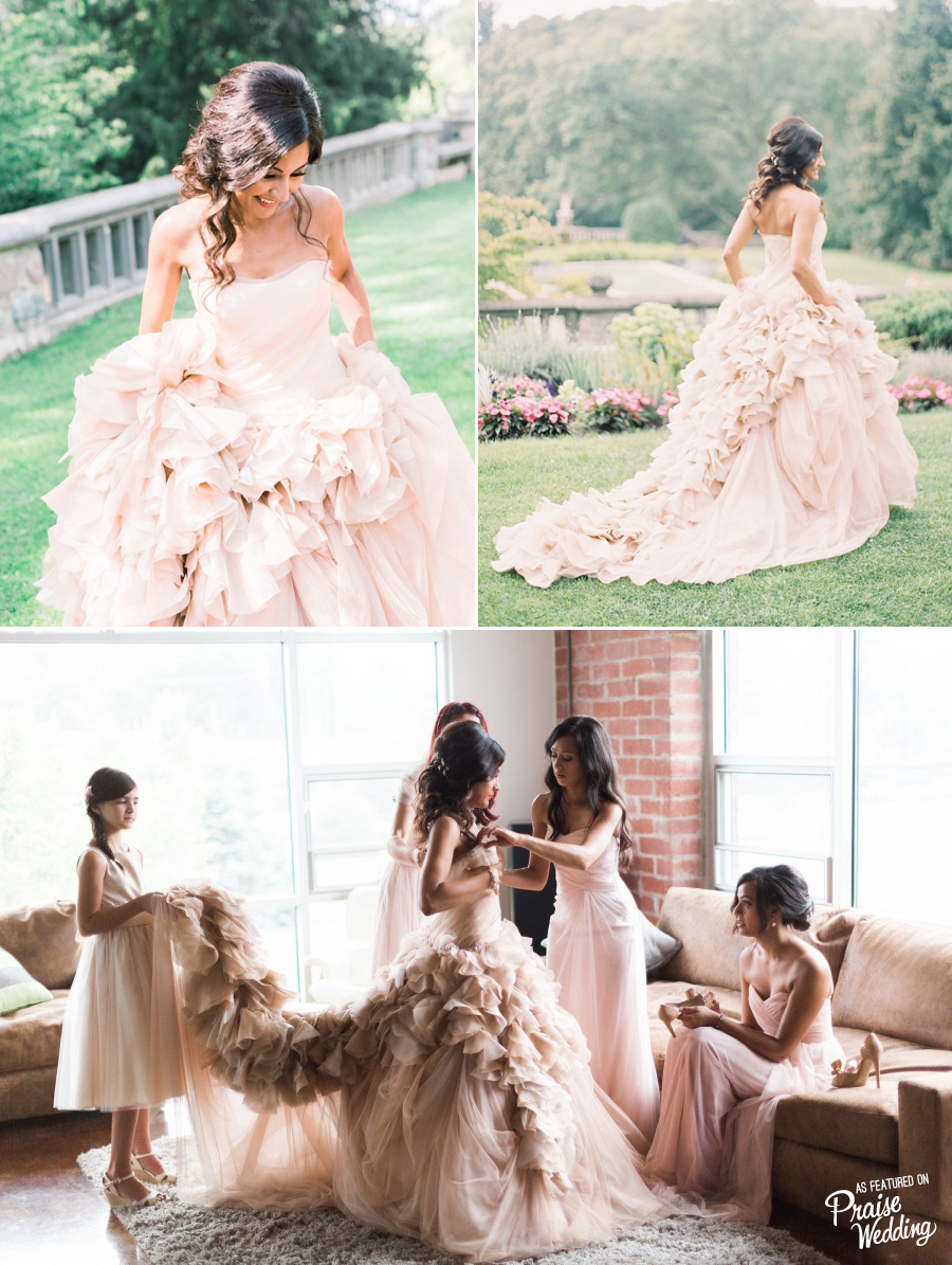 Swooning over this pink Vera Wang gown!