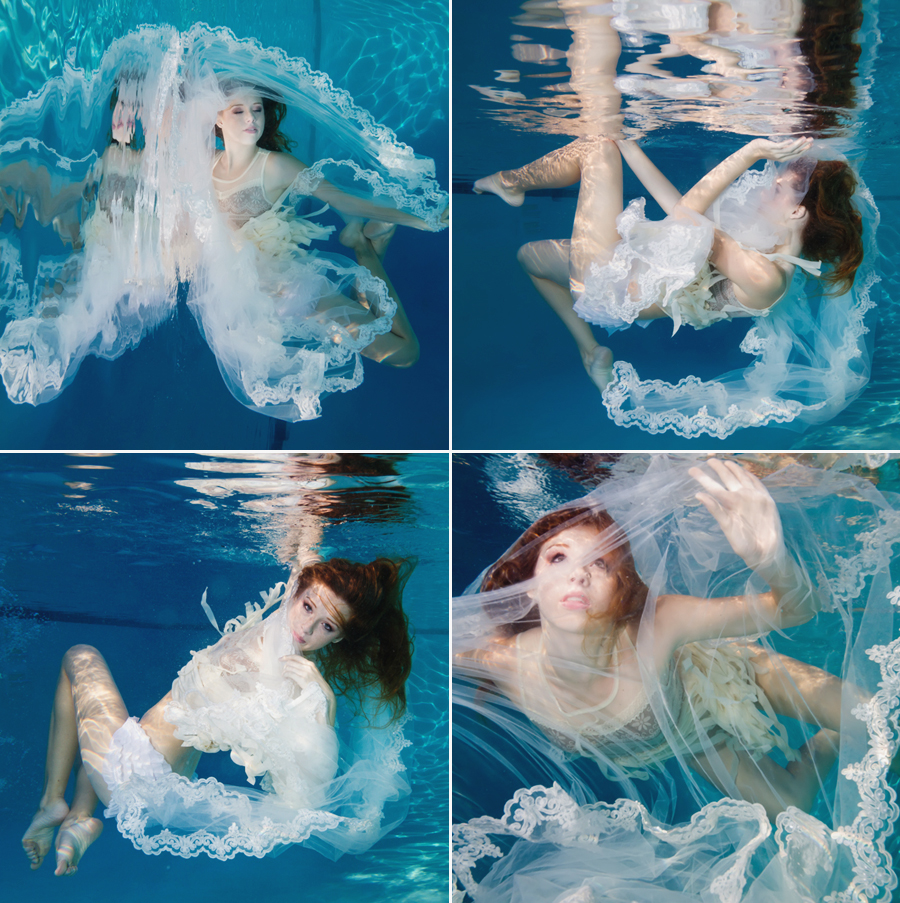 This underwater bridal session is so beautiful and stunning!