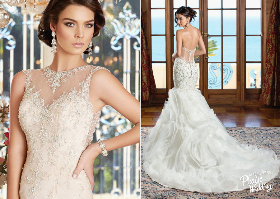 We love how Kitty Chen incorporates a touch of glam to the illusion details of her 2015 bridal collection!