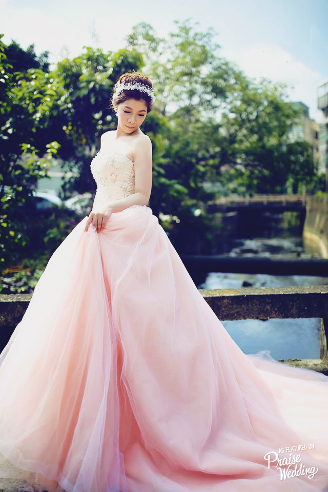 Pink and romance go hand-in-hand, and this dreamy baby pink gown is bringing us something sweet!