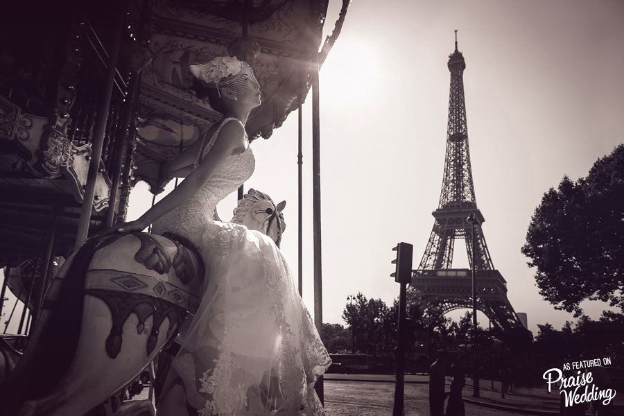 This timeless Paris bridal session is filled with elegance and style!