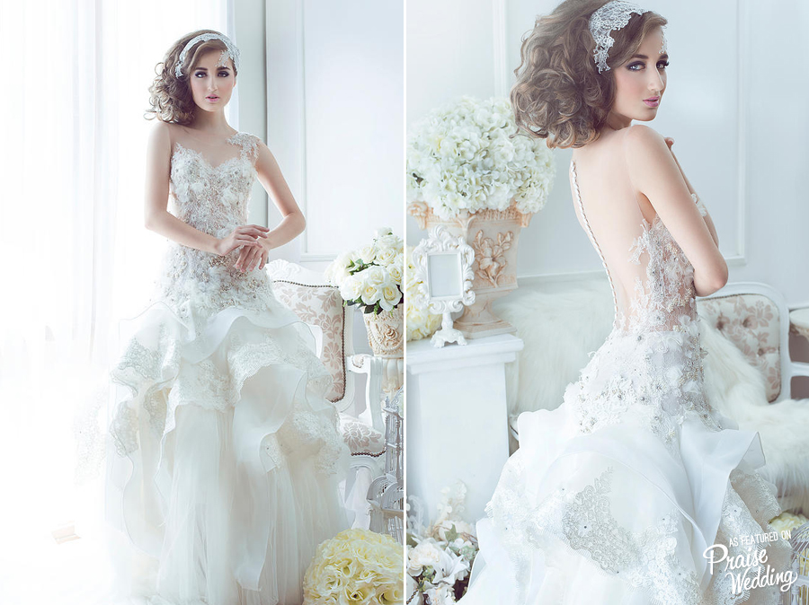 This Gazelle Brides dreamy ruffled gown is for every bride with a princess dream
