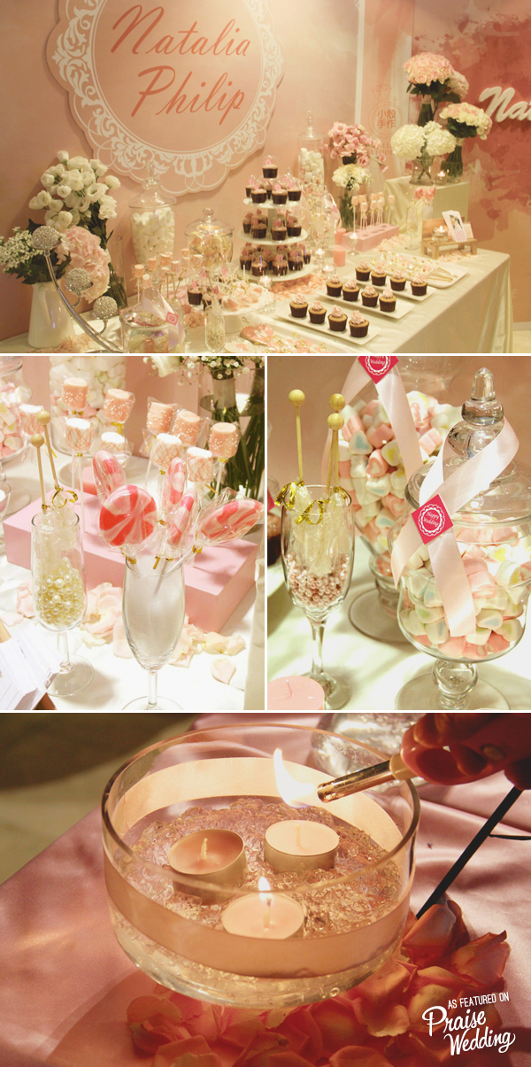 In our book, there’s no such thing as too much pink! Love these sweet and romantic dessert table details!