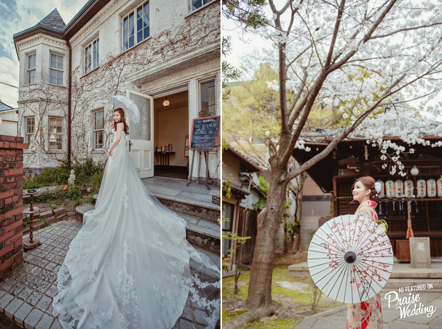 So in love with this Bride's 2 gorgeous looks for her Japan prewedding session! 