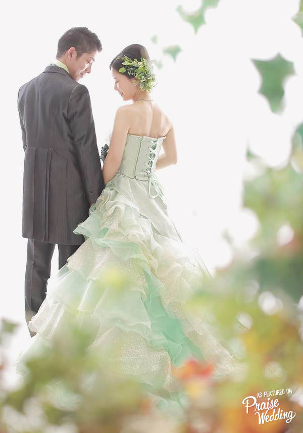 This romantic mint ruffle gown is so refreshing and chic!